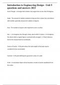 Introduction to Engineering Design - Unit 5 questions and answers 2023