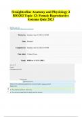 Straighterline Anatomy and Physiology 2 BIO202 Topic 12 Female Reproductive Systems Quiz 2023