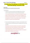 Straighterline Microbiology Lab BIO250L Lab 6 Food Microbiology Worksheet 2023