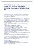 WGU D152 Module 2: Progress Monitoring to Inform Instruction (Inclusive Classroom WGU D152) Qs & As