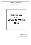 University of Portsmouth Business School BUSINESS LAW LECTURE NOTES Latest Verified Review 2023 Practice Questions and Answers for Exam Preparation, 100% Correct with Explanations, Highly Recommended, Download to Score A+