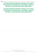 Test Bank&colon; Maternal-Newborn Nursing&colon; The Critical Components of Nursing Care&comma; 3rd Edition&comma; Roberta Durham&comma; Linda Chapman latest update 2023