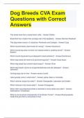 Dog Breeds CVA Exam Questions with Correct Answers 