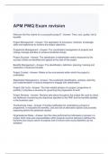APM PMQ Exam revision Questions with correct Answers