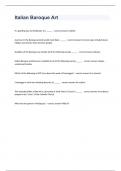 Italian Baroque Art questions and answers graded A+ 