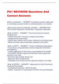 PA1 REVISION Questions And  Correct Answers 