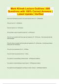 Mark Klimek Lecture Outlines &vert; 600 Questions with 100&percnt; Correct Answers &vert; Latest Update &vert; Verified
