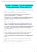 Property & Casualty Arizona Insurance study exam latest update chapter 4&period;