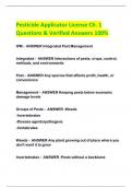 Pesticide Applicator License Ch. 1 Questions & Verified Answers 100%