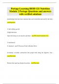 Portage Learning BIOD 121 Nutrition Module 2 Portage Questions and answers with verified solutions