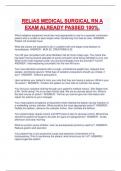 RELIAS MEDICAL SURGICAL RN A EXAM ALREADY PASSED 100&percnt;&period;