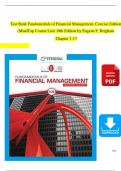 TEST BANK For Fundamentals of Financial Management, Concise Edition (MindTap Course List) 10th Edition by Eugene F. Brigham, All Chapters 1 - 17, Complete Newest Version