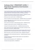 Culinary Arts 1 PROSTART LEVEL 1 Final Exam Questions And Answers 100&percnt; Correct