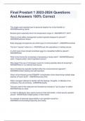 Final Prostart 1 2023-2024 Questions And Answers 100&percnt; Correct