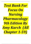 Test Bank For Focus On Nursing Pharmacology 9th Edition By Amy Karch  &lpar;All Chapters 1-59&rpar; 