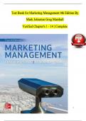 TEST BANK For Marketing Management, 4th Edition By Mark Johnston Greg Marshall | Verified Chapter's 1 - 14 | Complete Newest Version