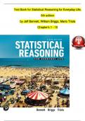 TEST BANK For Statistical Reasoning for Everyday Life, 6th edition by Jeff Bennett, William Briggs, Mario Triola | Verified Chapter's 1 - 10 | Complete Newest Version