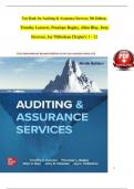 TEST BANK and SOLUTION MANUAL for Auditing and Assurance Services, 9th Edition By Timothy Louwers, Penelope Bagley, Verified Chapters 1 - 12, Complete Newest Version