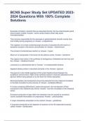 BCNS Super Study Set UPDATED 2023-2024 Questions With 100&percnt; Complete Solutions