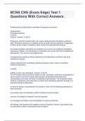 BCNS CNS &lpar;Exam Edge&rpar; Test 1 Questions With Correct Answers&period;