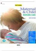 Test Bank - Maternal & Child Nursing Care 6th Edition by Marcia London, Patricia Ladewig, Michele Davidson, Jane Ball, Ruth Bindler & Kay Cowen - Complete, Elaborated and Latest Test Bank. ALL Chapters (1-57) Included and Updated for 2023