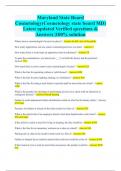 Maryland State Board Cosmetology&lpar;Cosmetology state board MD&rpar; Latest updated Verified questions & Answers &vert;100&percnt; solution