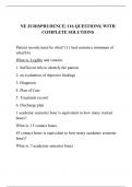 NE JURISPRUDENCE&vert; 116 QUESTIONS&vert; WITH COMPLETE SOLUTIONS