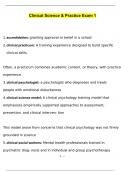Clinical Science & Practice Exam 1 Fall 2023 with complete solution