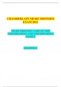UPDATED CHAMBERLAIN NR 602 MIDTERM  EXAM 2021 NR 602 -PRIMARY CARE OF THE  CHILDBEARING AND CHILDREARING  FAMILY GRADEDA&plus;