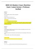 BIOD 121 Module 1 Exam &vert;Nutrition Exam &vert; Latest Version &vert; Professor Verified