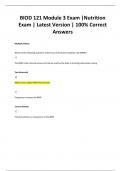 BIOD 121 Module 3 Exam &vert;Nutrition Exam &vert; Latest Version &vert; 100&percnt; Correct Answers