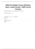 BIOD 121 Module 5 Exam &vert;Nutrition Exam &vert; Latest Version &vert; 100&percnt; Correct Answers