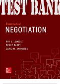TEST BANK for Essentials of Negotiation 6th Edition by Roy Lewicki, Bruce Barry and David Saunders ISBN-13 978-0077862466.