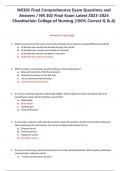 NR302 Final Comprehensive Exam Questions and Answers &sol; NR 302 Final Exam Latest 2023-2024 Chamberlain College of Nursing &vert;100&percnt; Correct Q & A