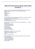  BUS 475 Final Exams Study Guide 2024 Graded A
