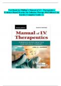 Test Bank for Phillips’s Manual of I.V. Therapeutics; Evidence-Based Practice for Infusion Therapy 8th Edition Lisa Gorski | Complete Guide 2023 chapter 1-12