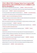 TNCC PRACTICE &lpar;Trauma Nurse Core Course&rpar; 2023  QUESTIONS AND ANSWERS FULLY CORRECT &lpar;46 SETS&rpar; GRADED A&plus;