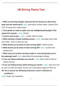 UK Driving Theory Test Actual Questions and Answers &vert; VERIFIED ANSWERS