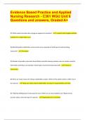 (Top QUALITY 2024/2025 EXAM REVIEW) Evidence Based Practice and Applied  Nursing Research - C361 WGU Unit 6  Questions and answers, Graded A+