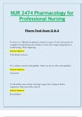 Final Exam Q & A - NUR2474 / NUR 2474 (Latest 2023 / 2024) : Pharmacology for Professional Nursing - Rasmussen