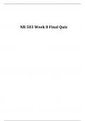 NR 503 Week 8 Final Quiz