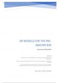 Samenvatting Operations Research -  Operations Research Models (for pre-master IEM) (202000450)