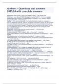 Anthem &ndash; Questions and answers 2023&sol;24 with complete answers