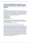 AAFP Family Medicine Questions and answers full testbank &vert; Revised edition 2023&sol;24