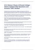 U&period;S&period; History 2 Exam 4 &lpar;Panola College- Odom&rpar; Updated 2023 Questions and Answers 100&percnt; Verified