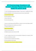 ATI Pharmacology Questions and Answers Already Passed &lpar;This will be retake for pharm 2019&rpar;