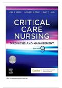 Test Bank for Critical Care Nursing: Diagnosis and Management 9th Edition by Urden||ISBN NO;10 0323642950||ISBN NO;13 978-0323642958||Complete Guide A+