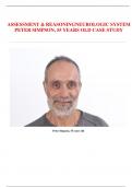 ASSESSMENT & REASONING NEUROLOGIC SYSTEM PETER SIMPSON, 55 YEARS OLD CASE STUDY