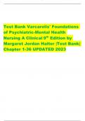 Test Bank Varcarolis' Foundations of Psychiatric-Mental Health Nursing A  Clinical9 th Edition by Margaret Jordan Halter |Test Bank| Chapter 1-36 UPDATED 2023