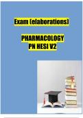 Exam (elaborations) Pharmacology 2023 Hesi PN Specialty V2 - 100% Correct Answers